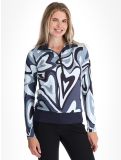 Vignette Toni Sailer, Wieka Print pull de ski femmes Blue Frost bleu 