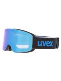 Vignette Uvex, Pwdr FM lunettes de ski enfants Black Matt / Mirror Blue bleu, noir 