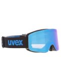 Vignette Uvex, Pwdr FM lunettes de ski enfants Black Matt / Mirror Blue bleu, noir 