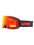 Vignette Uvex, Pwdr FM lunettes de ski enfants Black Matt / Mirror Red noir, rouge 