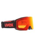 Vignette Uvex, Pwdr FM lunettes de ski enfants Black Matt / Mirror Red noir, rouge 