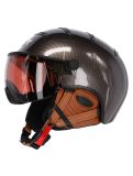 Vignette Kask, Elite Pro, ski helmet, carbon/brown - gold mirror visor