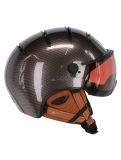 Vignette Kask, Elite Pro, ski helmet, carbon/brown - gold mirror visor