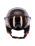 Vignette Kask, Elite Pro, ski helmet, carbon/brown - gold mirror visor