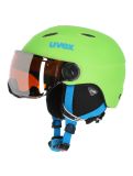 Vignette Uvex, Junior visor pro, Ski helmet with visor, kids, apple mat green