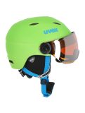 Vignette Uvex, Junior visor pro, Ski helmet with visor, kids, apple mat green