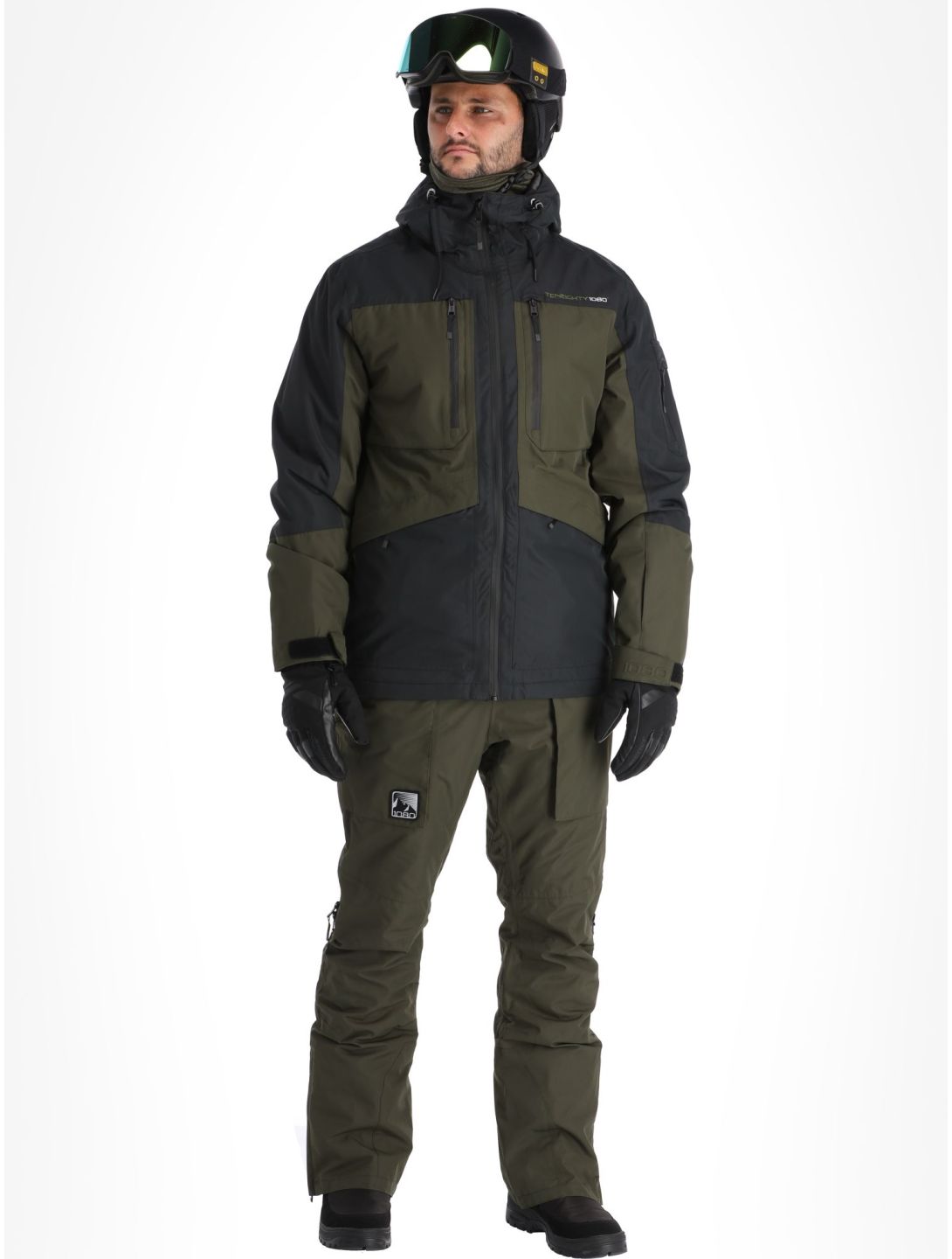 1080, Ash-T veste de ski hommes Olive vert 