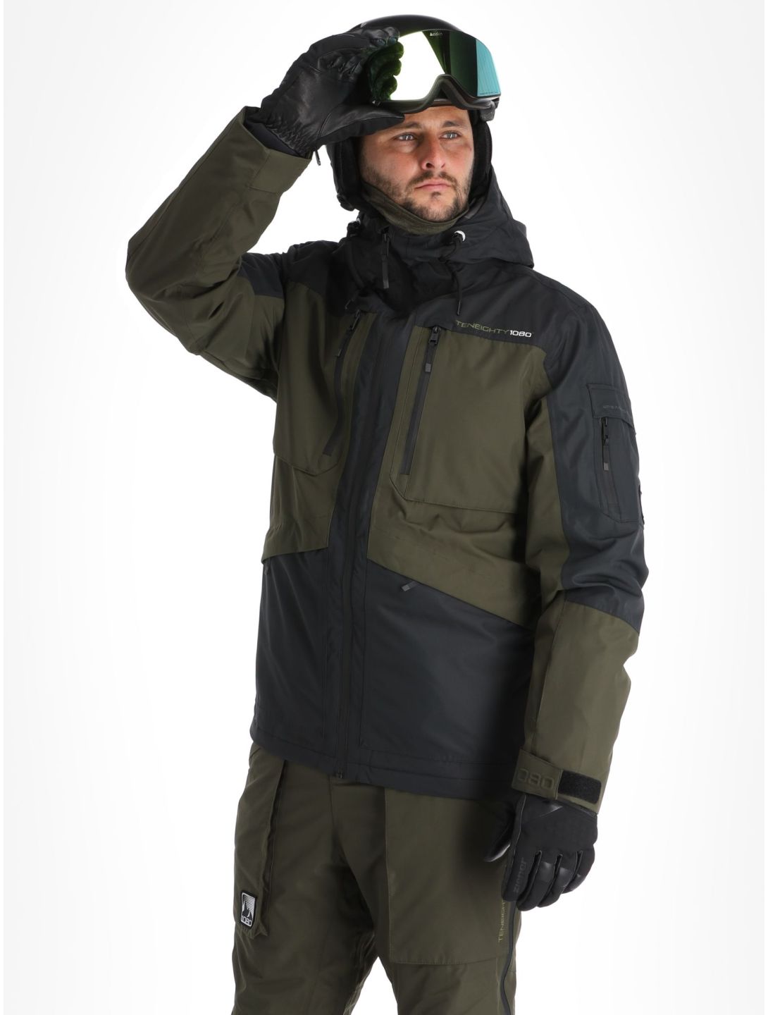 1080, Ash-T veste de ski hommes Olive vert 