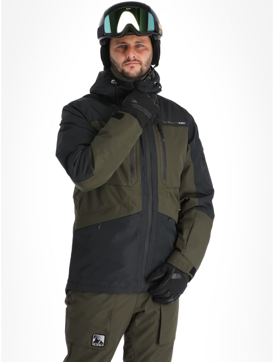 1080, Ash-T veste de ski hommes Olive vert 