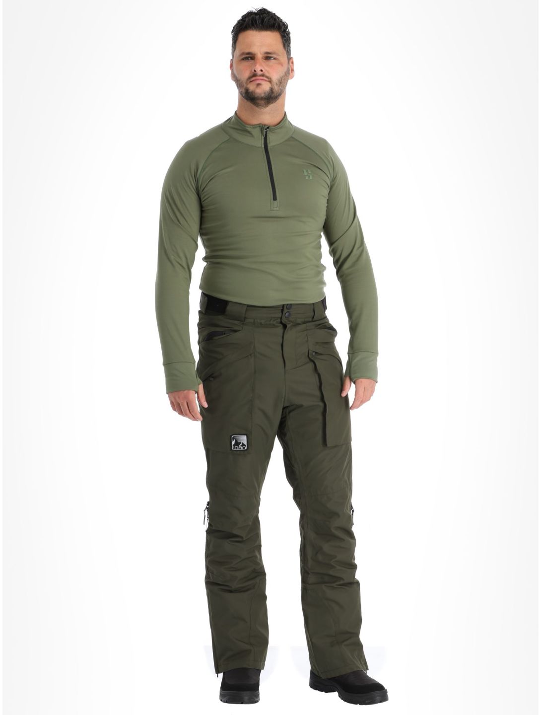 1080, Divert-T pantalon de ski hommes Olive vert 