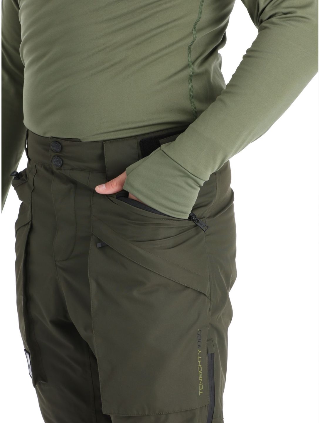 1080, Divert-T pantalon de ski hommes Olive vert 