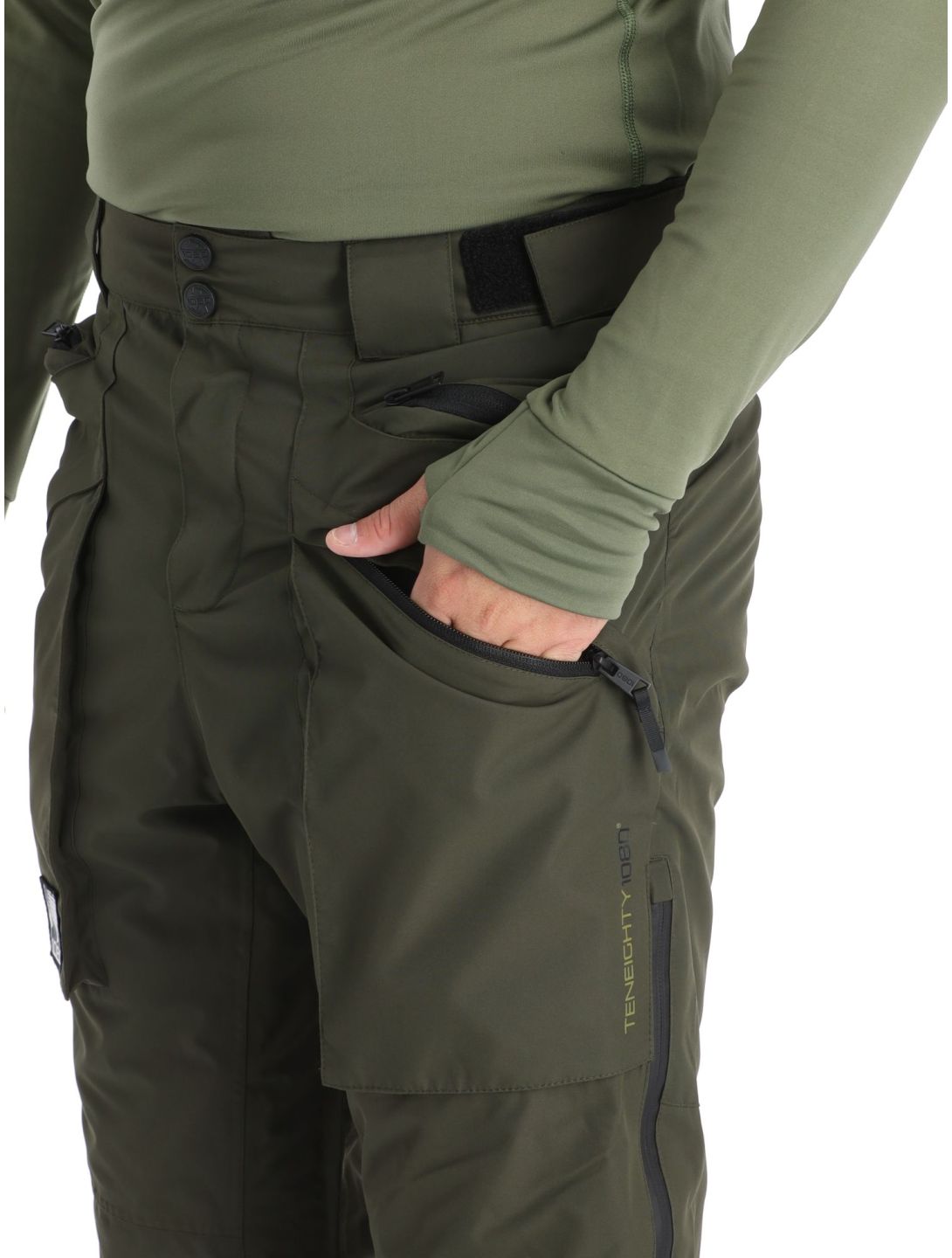 1080, Divert-T pantalon de ski hommes Olive vert 