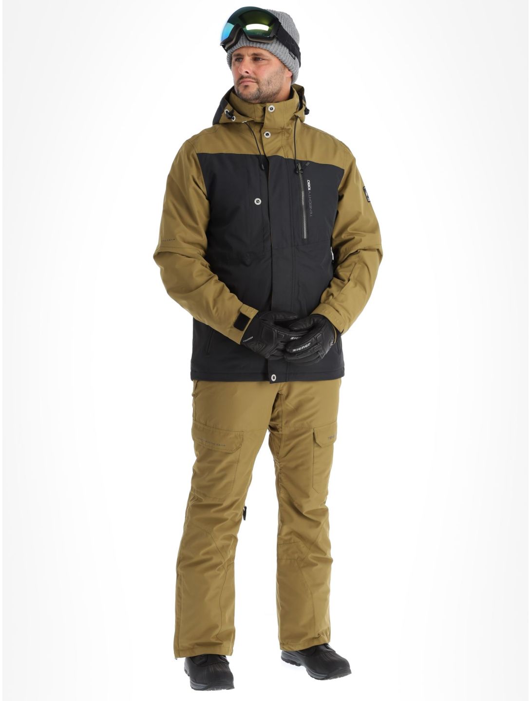 1080, Jerry-T veste de ski hommes Military brun 