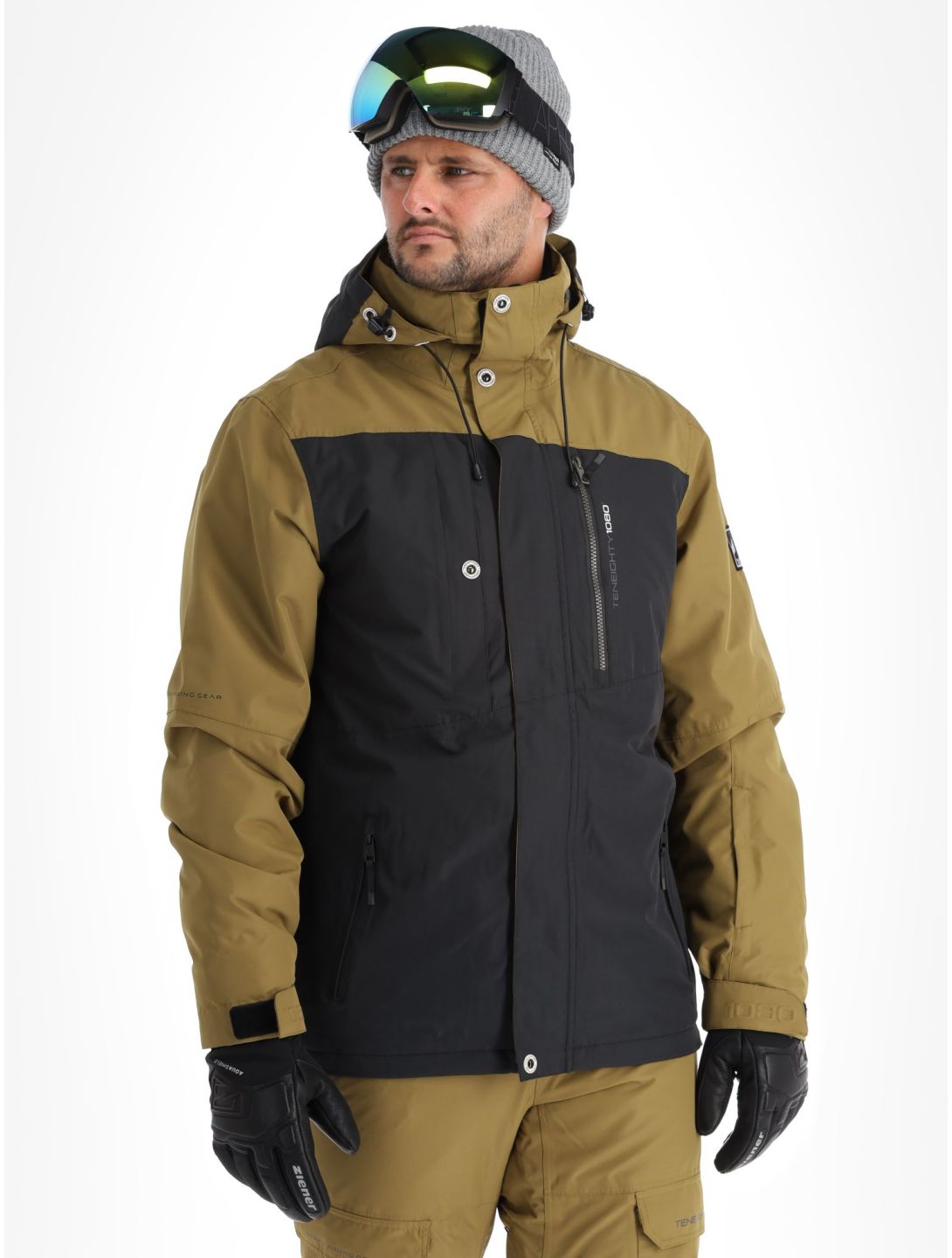 1080, Jerry-T veste de ski hommes Military brun 