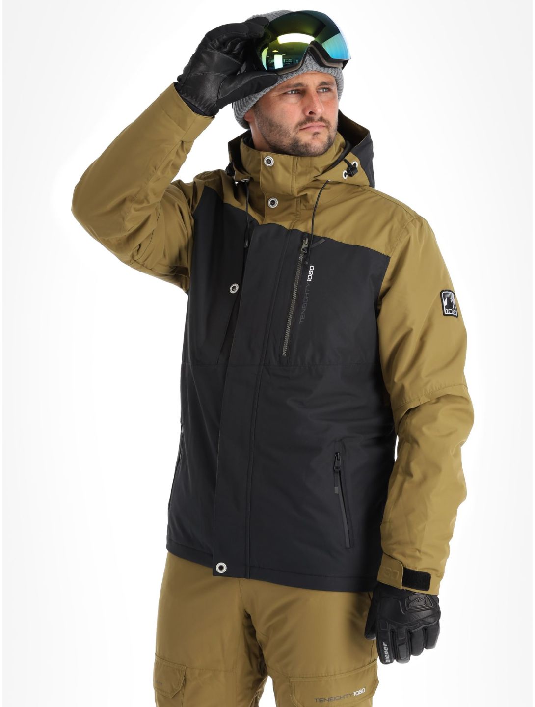 1080, Jerry-T veste de ski hommes Military brun 