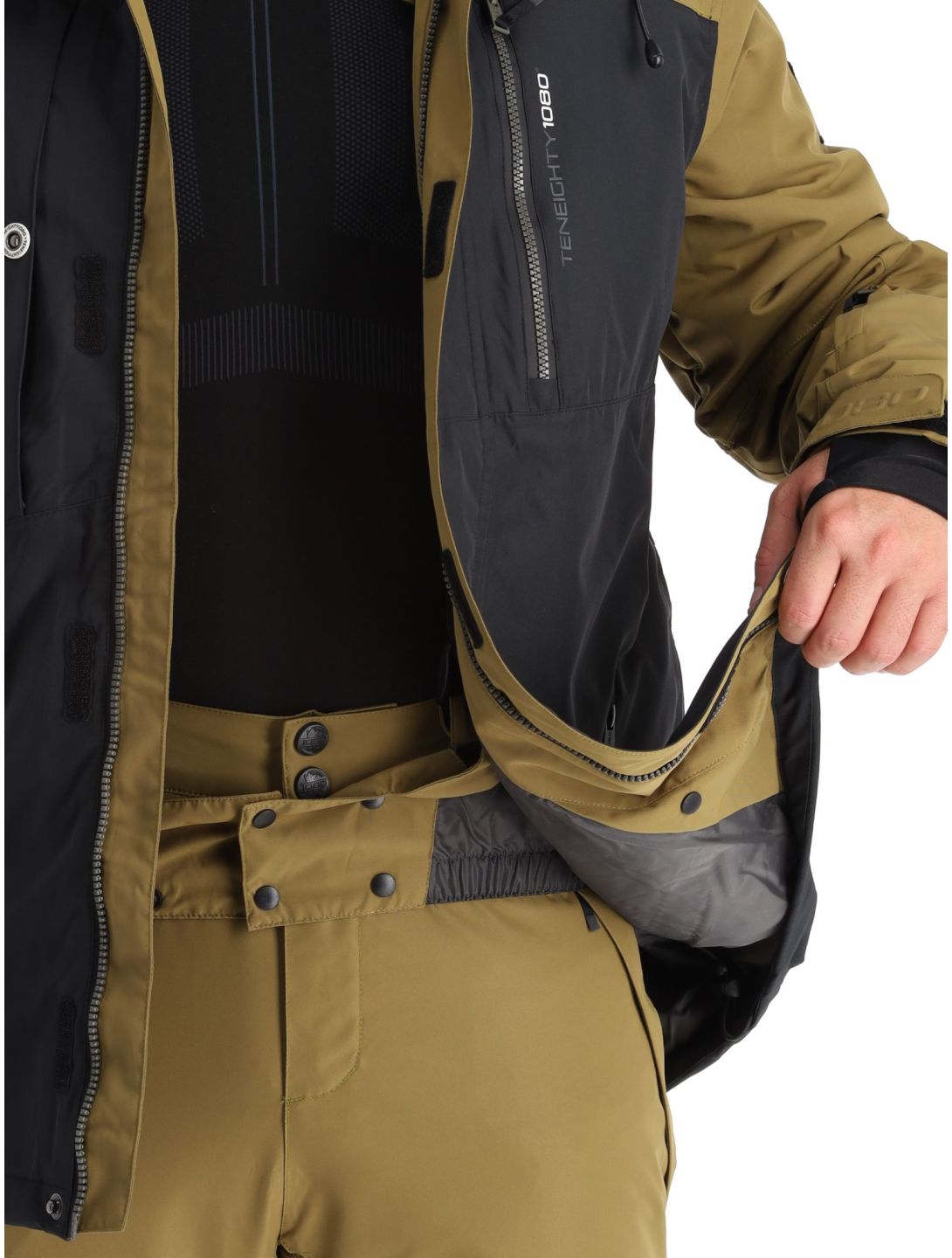 1080, Jerry-T veste de ski hommes Military brun 