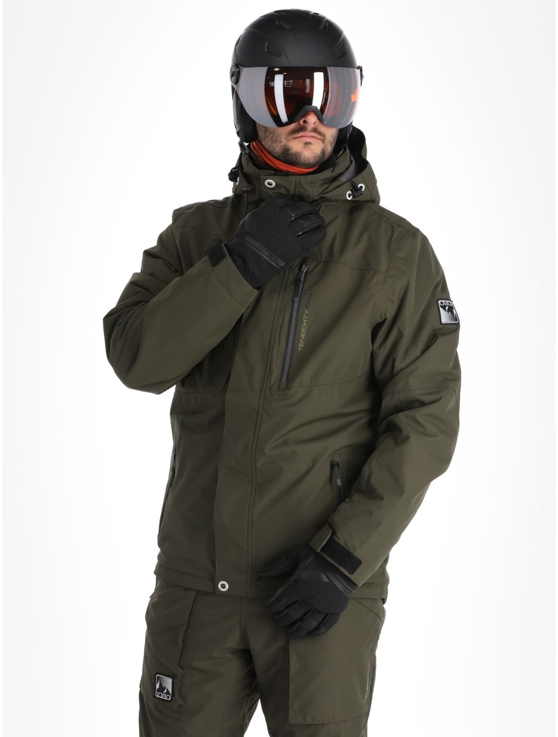 1080, Jerry-T veste de ski hommes Olive vert 