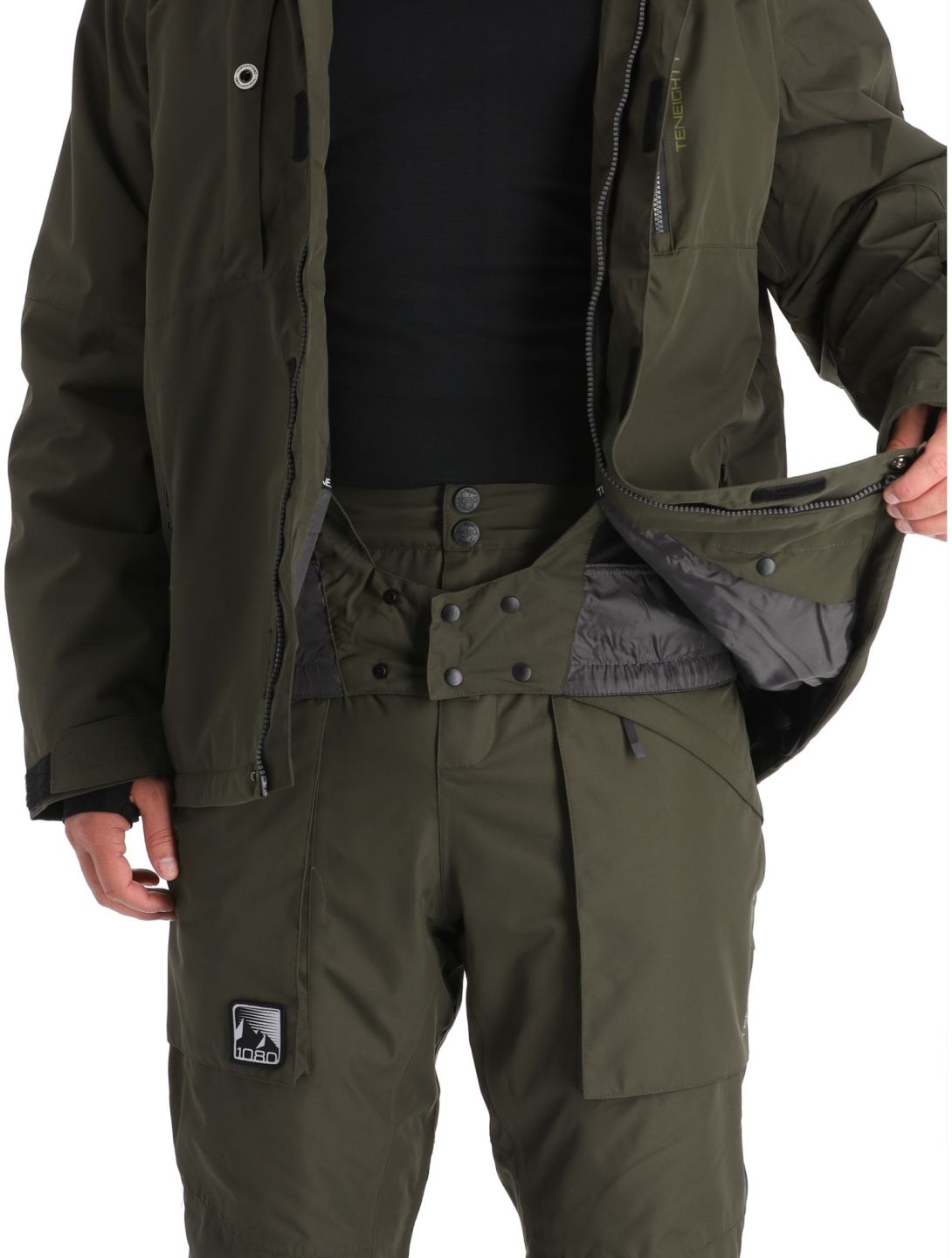 1080, Jerry-T veste de ski hommes Olive vert 