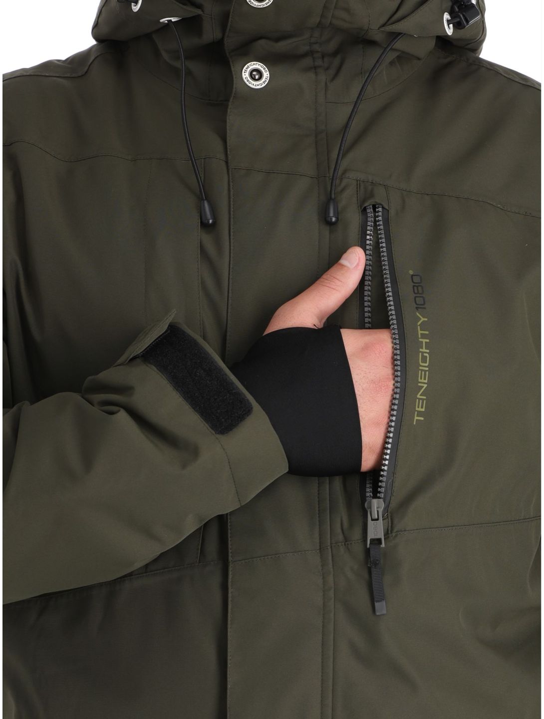 1080, Jerry-T veste de ski hommes Olive vert 