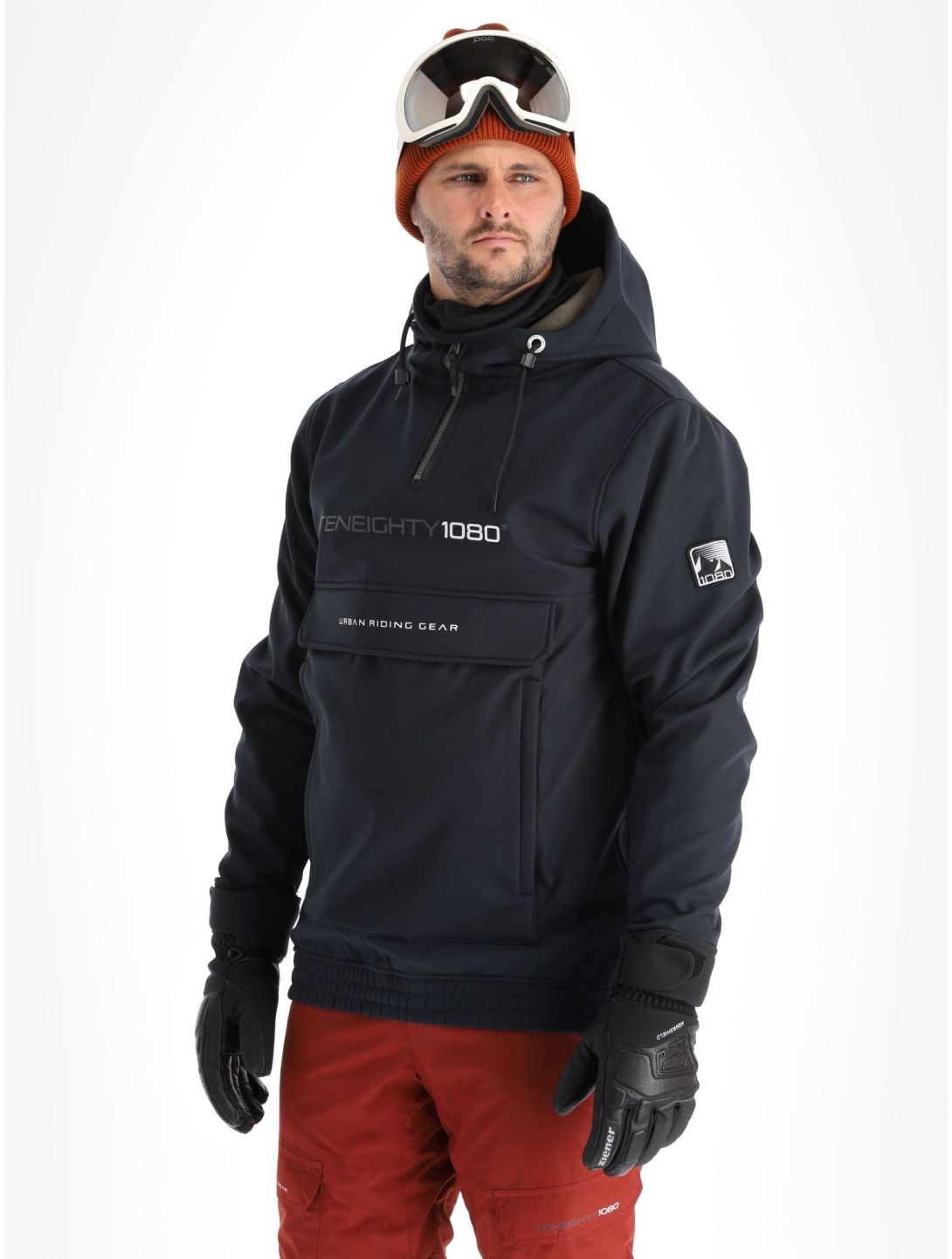 1080, Parker-T anorak d'hiver hommes Black noir 