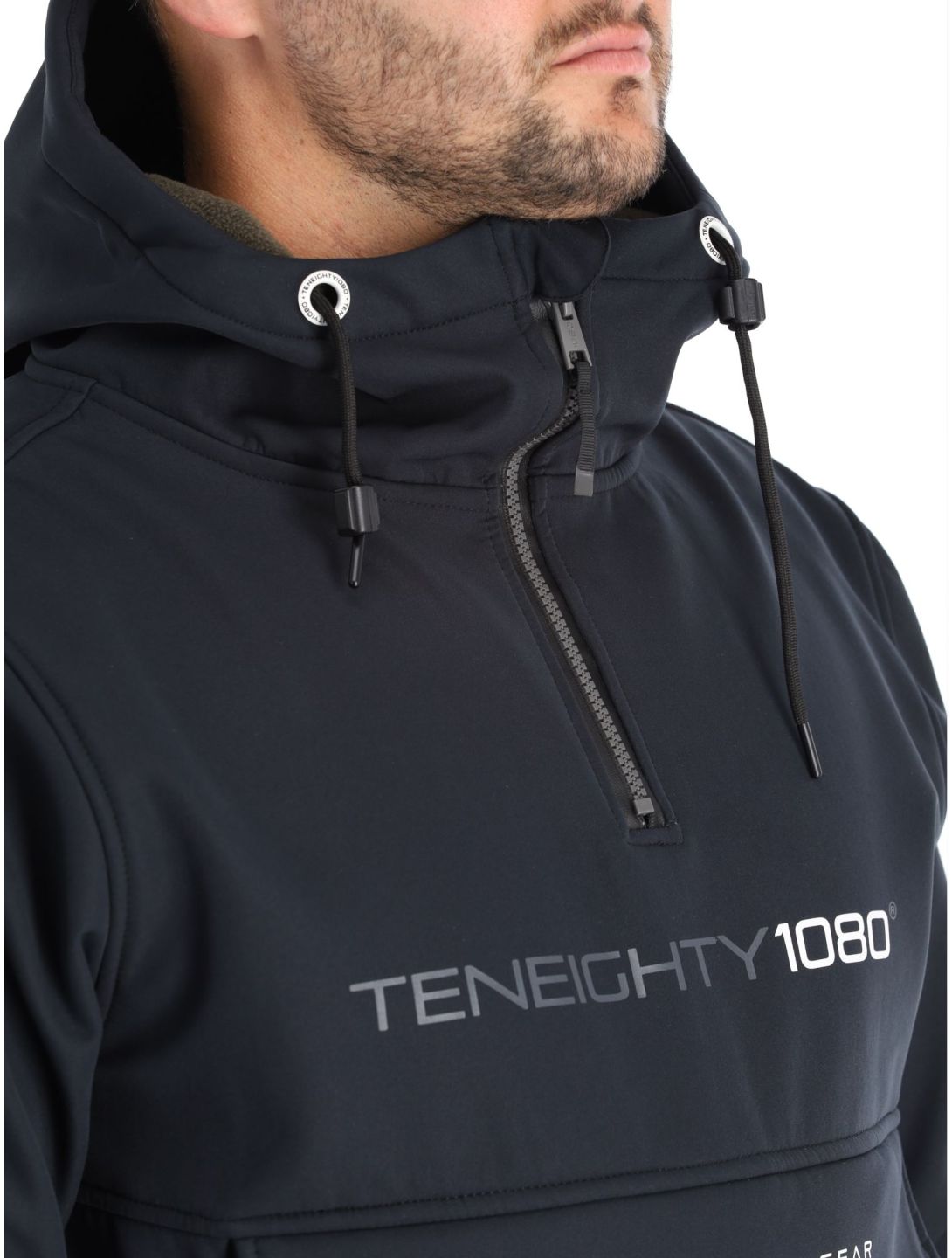 1080, Parker-T anorak d'hiver hommes Black noir 