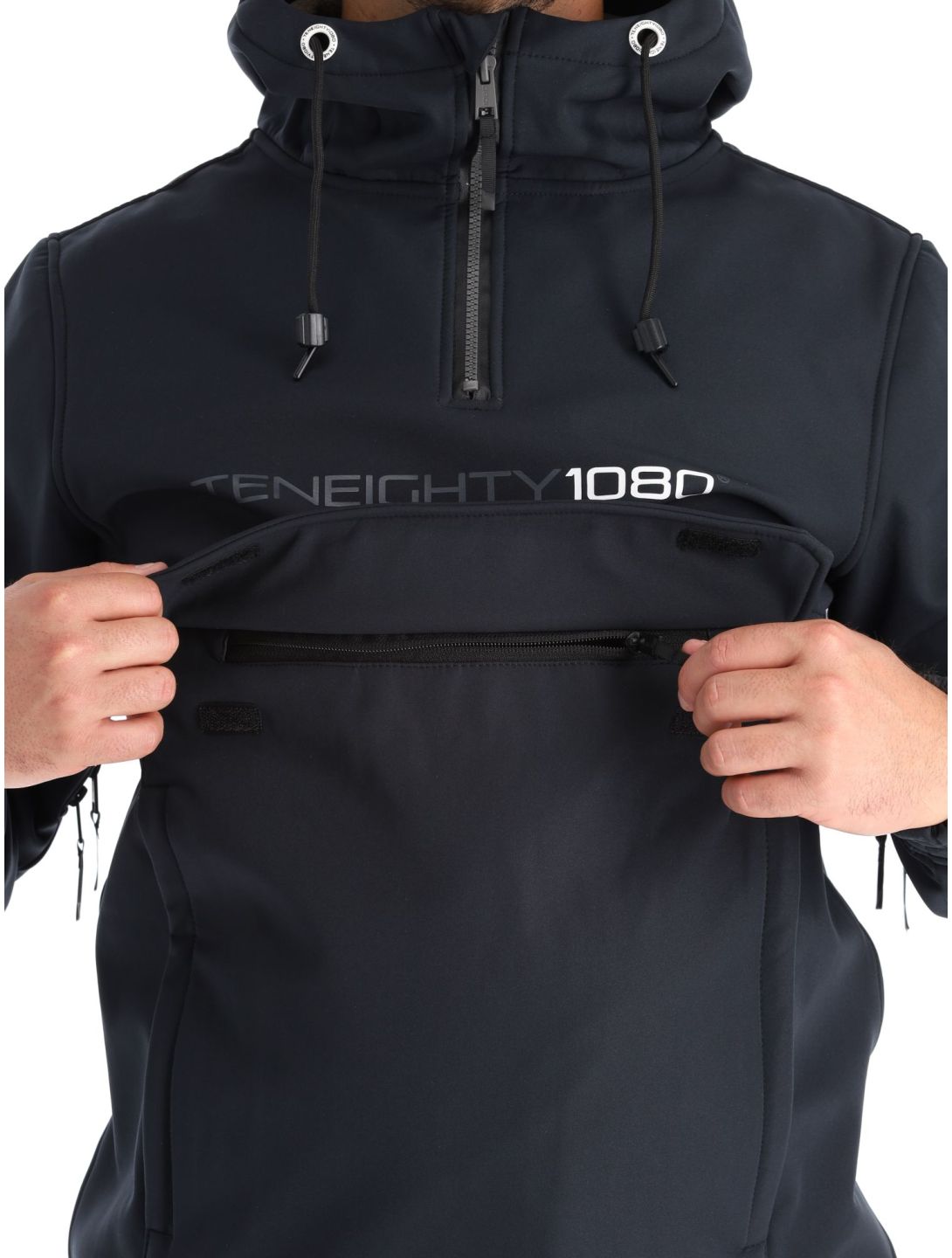 1080, Parker-T anorak d'hiver hommes Black noir 