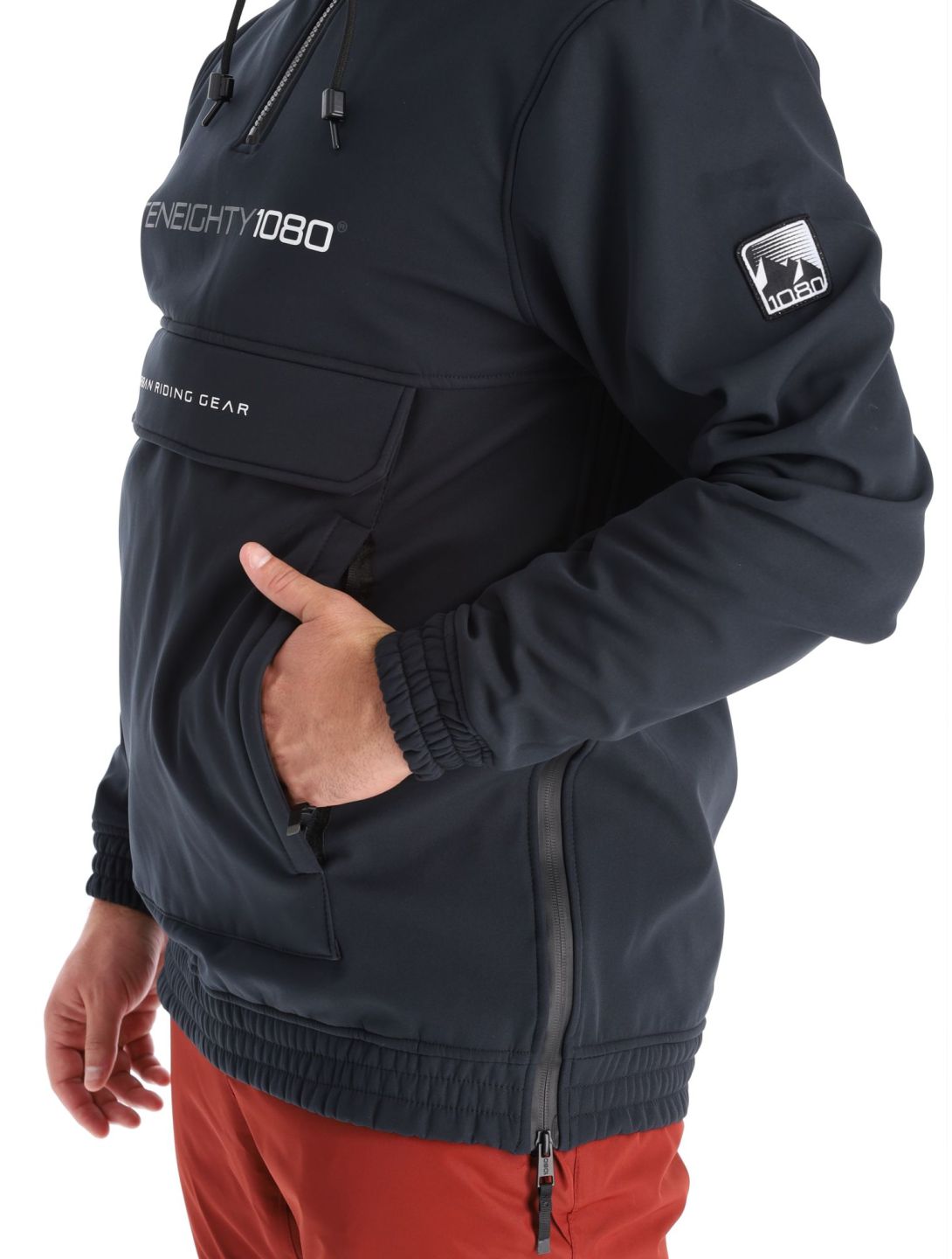 1080, Parker-T anorak d'hiver hommes Black noir 