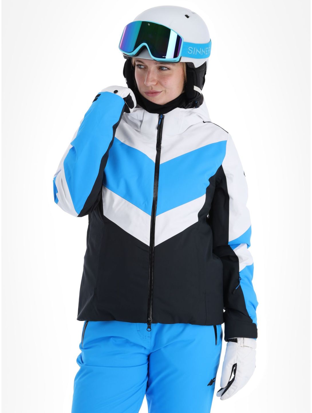 4F, Technical Jacket  F338 veste de ski femmes Turquoise blanc, noir, turquoise 