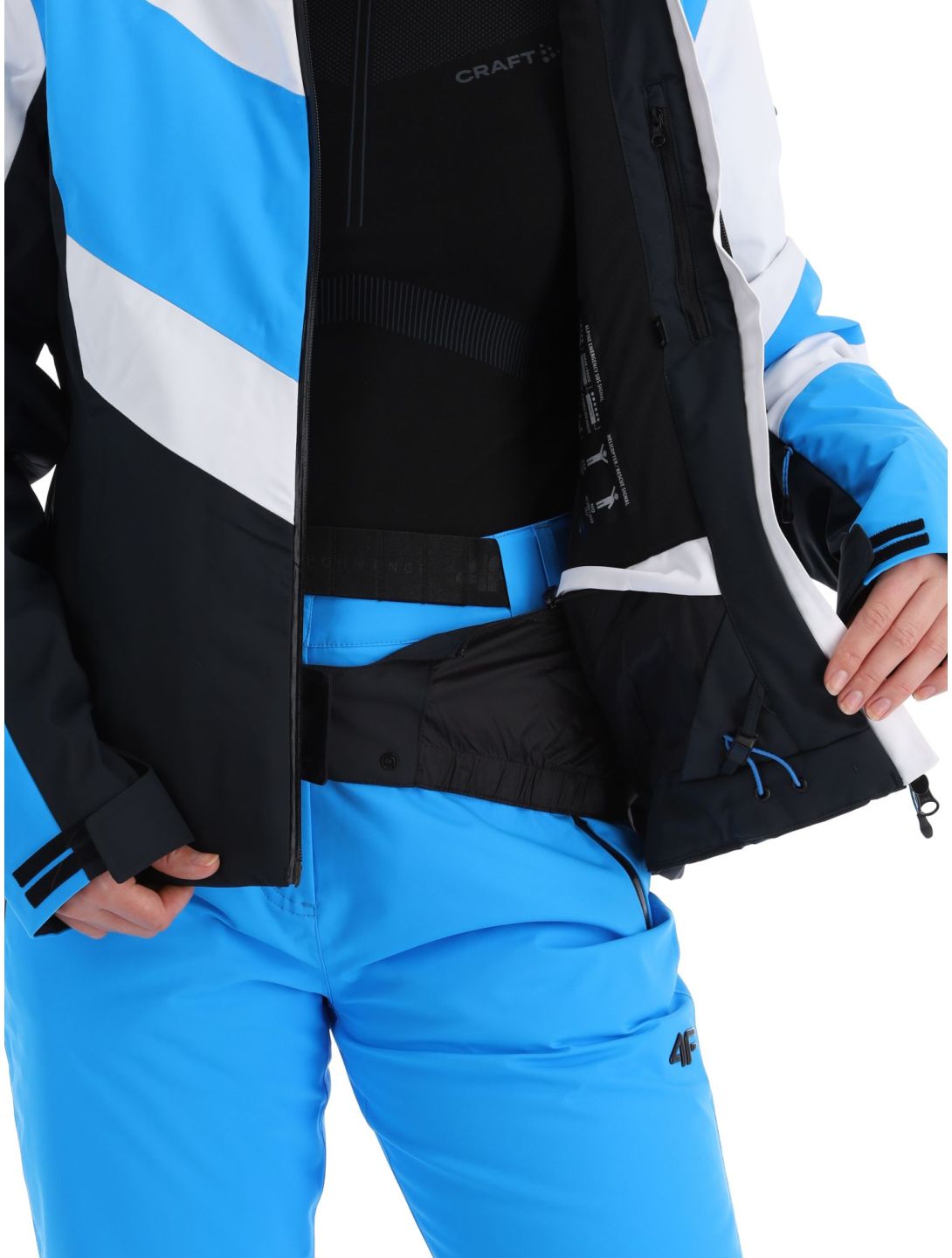 4F, Technical Jacket  F338 veste de ski femmes Turquoise blanc, noir, turquoise 