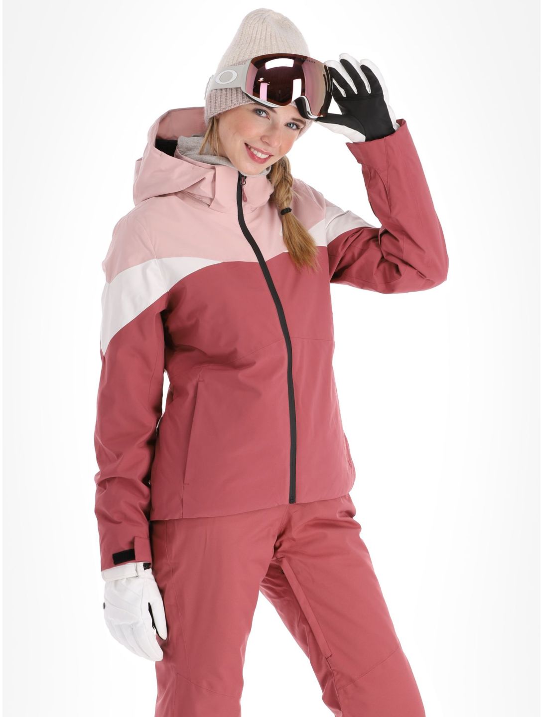 4F, Technical Jacket  F344 veste de ski femmes Dark Pink beige, rose 