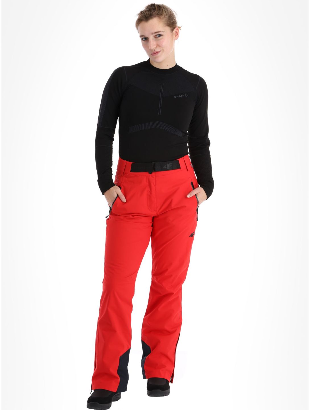 4F, Trousers Fnk  F398 pantalon de ski femmes Red rouge 