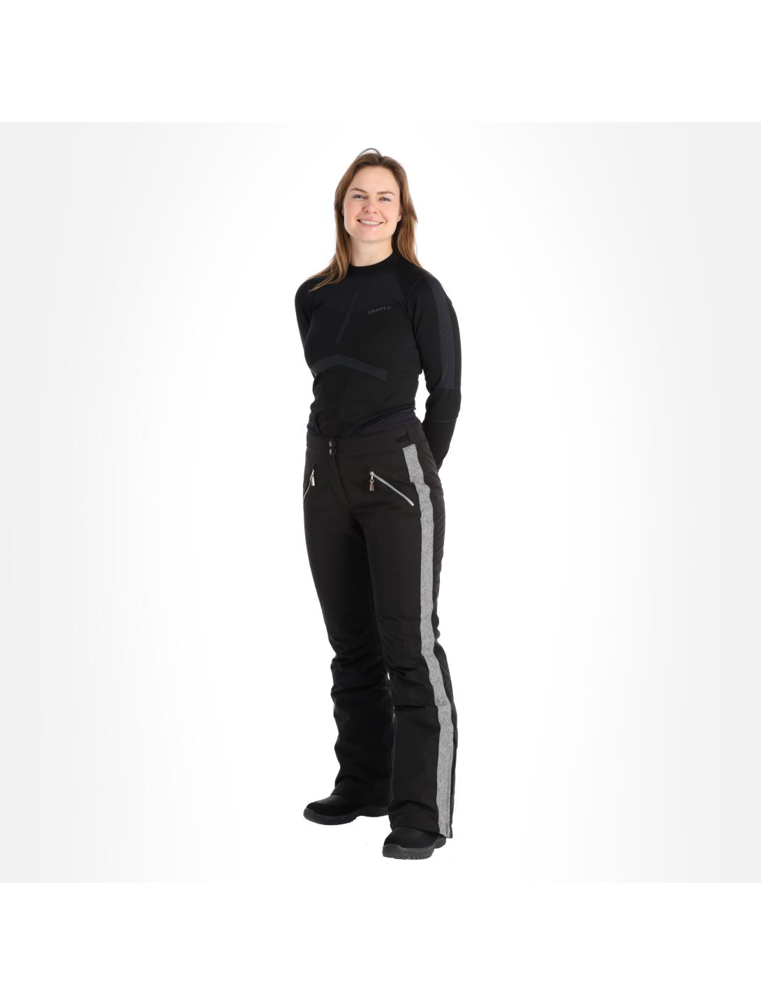 Almgwand, Schusselkopf pantalon de ski femmes gris, noir 