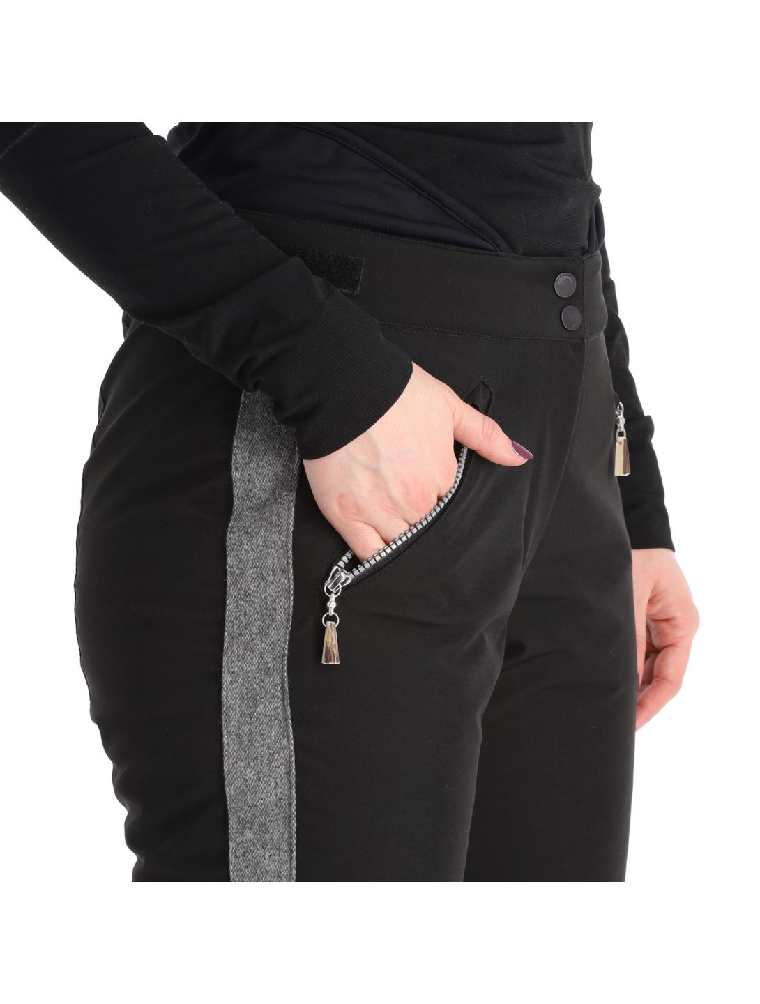 Almgwand, Schusselkopf pantalon de ski femmes gris, noir 