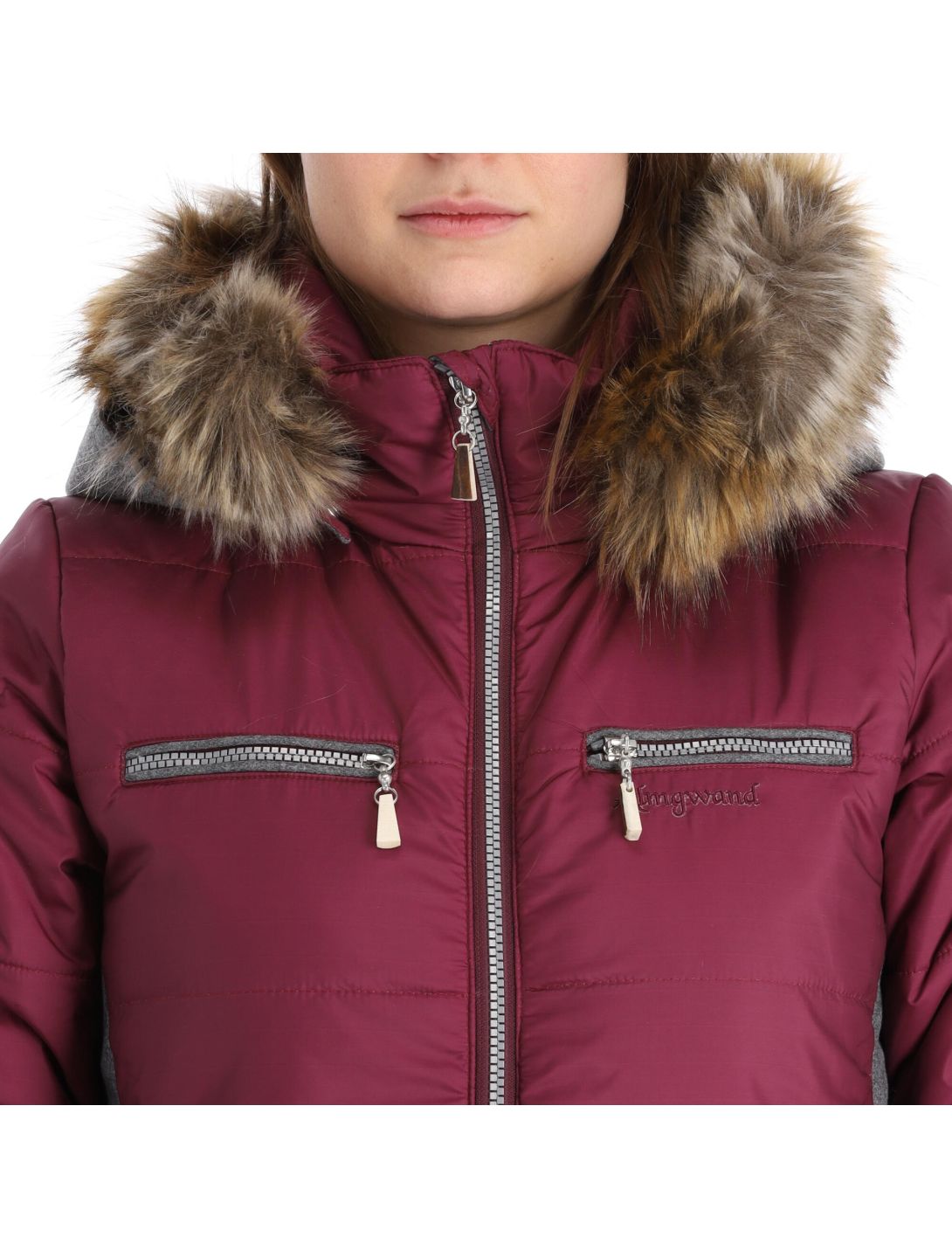 Almgwand, Stongerhohe veste de ski femmes Aubergine gris, violet 