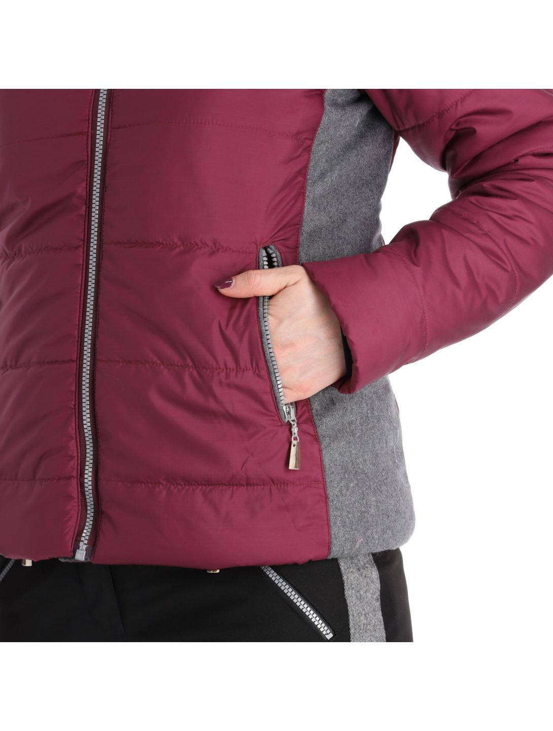 Almgwand, Stongerhohe veste de ski femmes Aubergine gris, violet 