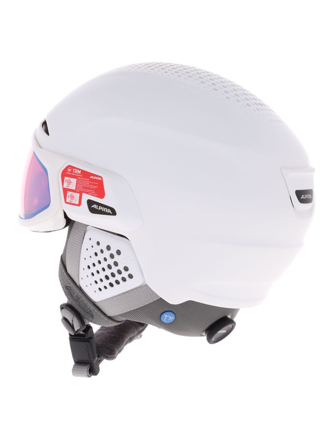 Alpina, Alto QV casque de ski avec visière unisexe White Matt (Ice Blue) blanc 