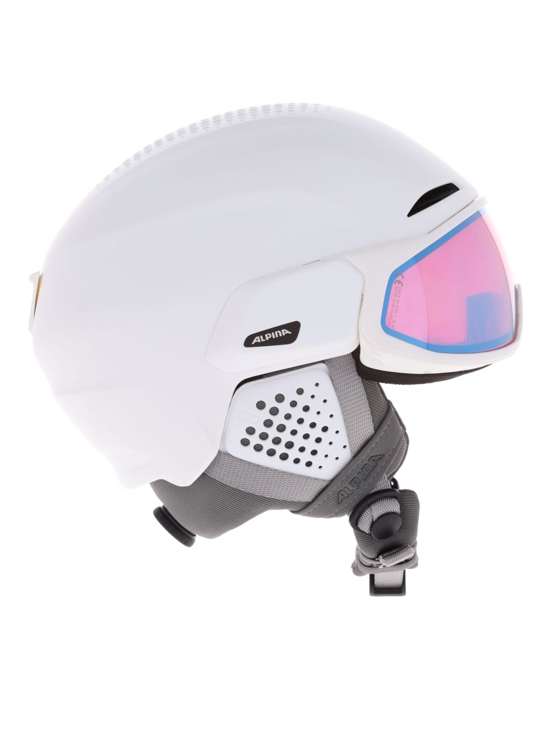 Alpina, Alto QV casque de ski avec visière unisexe White Matt (Ice Blue) blanc 