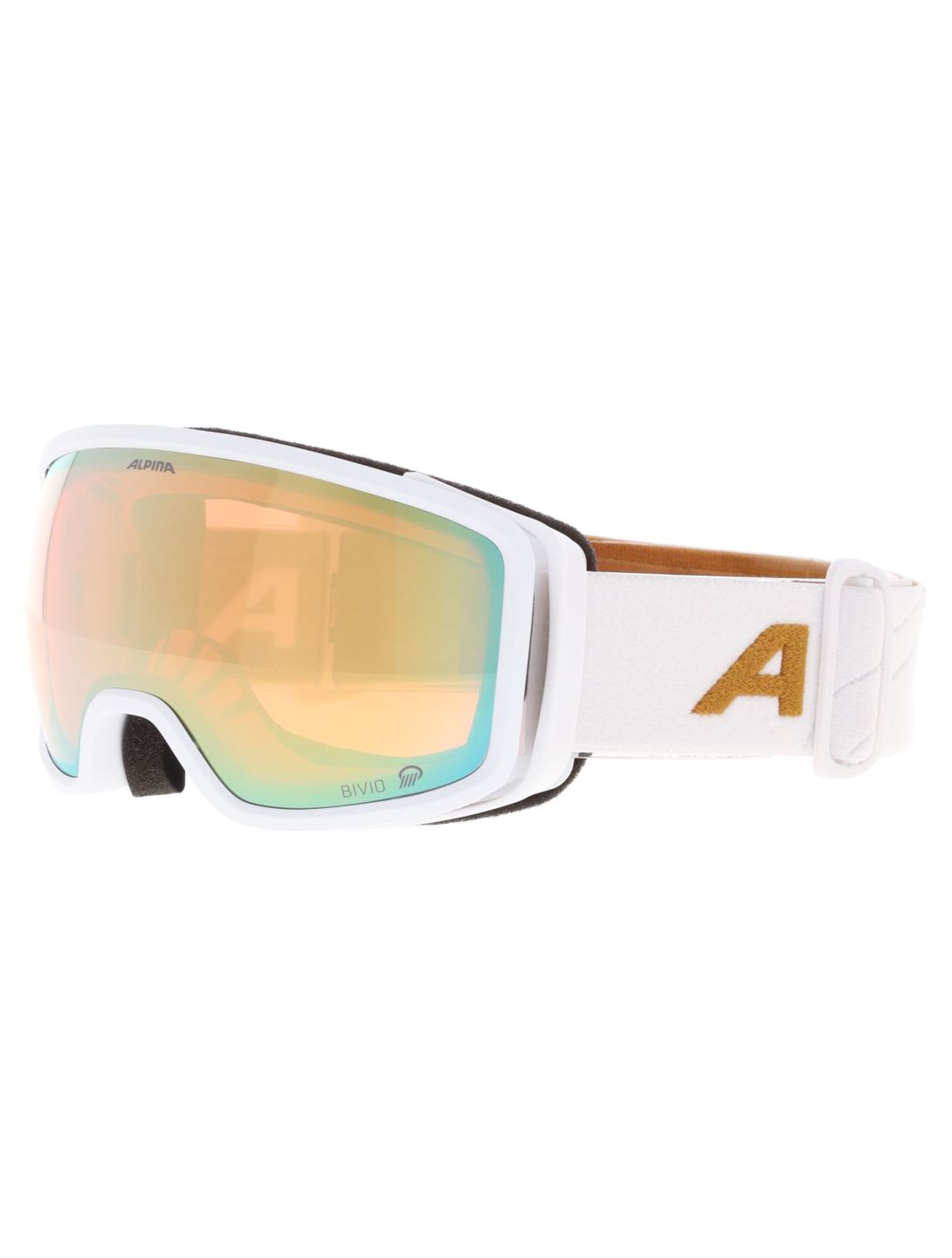 Alpina, Bivio Q lunettes de ski unisexe White Gold Matt blanc, Or 