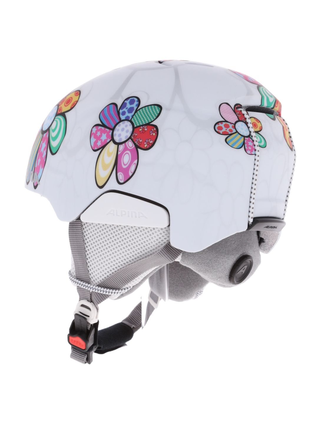 Alpina, Pizi casque de ski enfants Patchwork Flower Matt blanc 