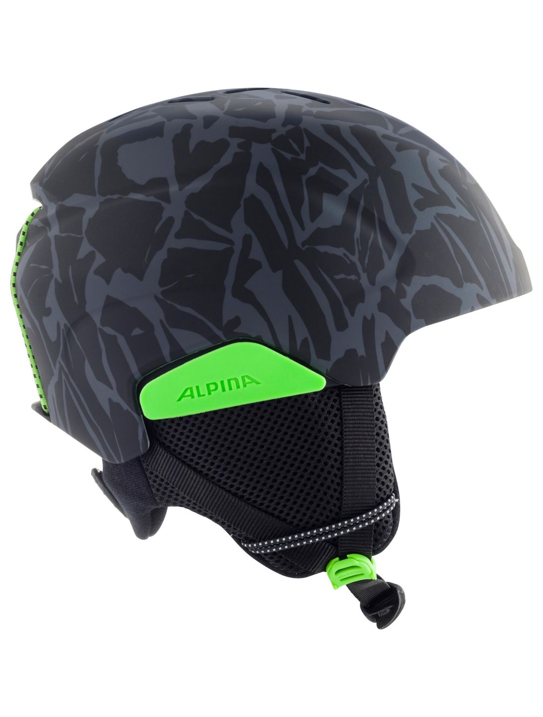 Alpina, Pizi casque de ski enfants Black Green Camo Matt vert 