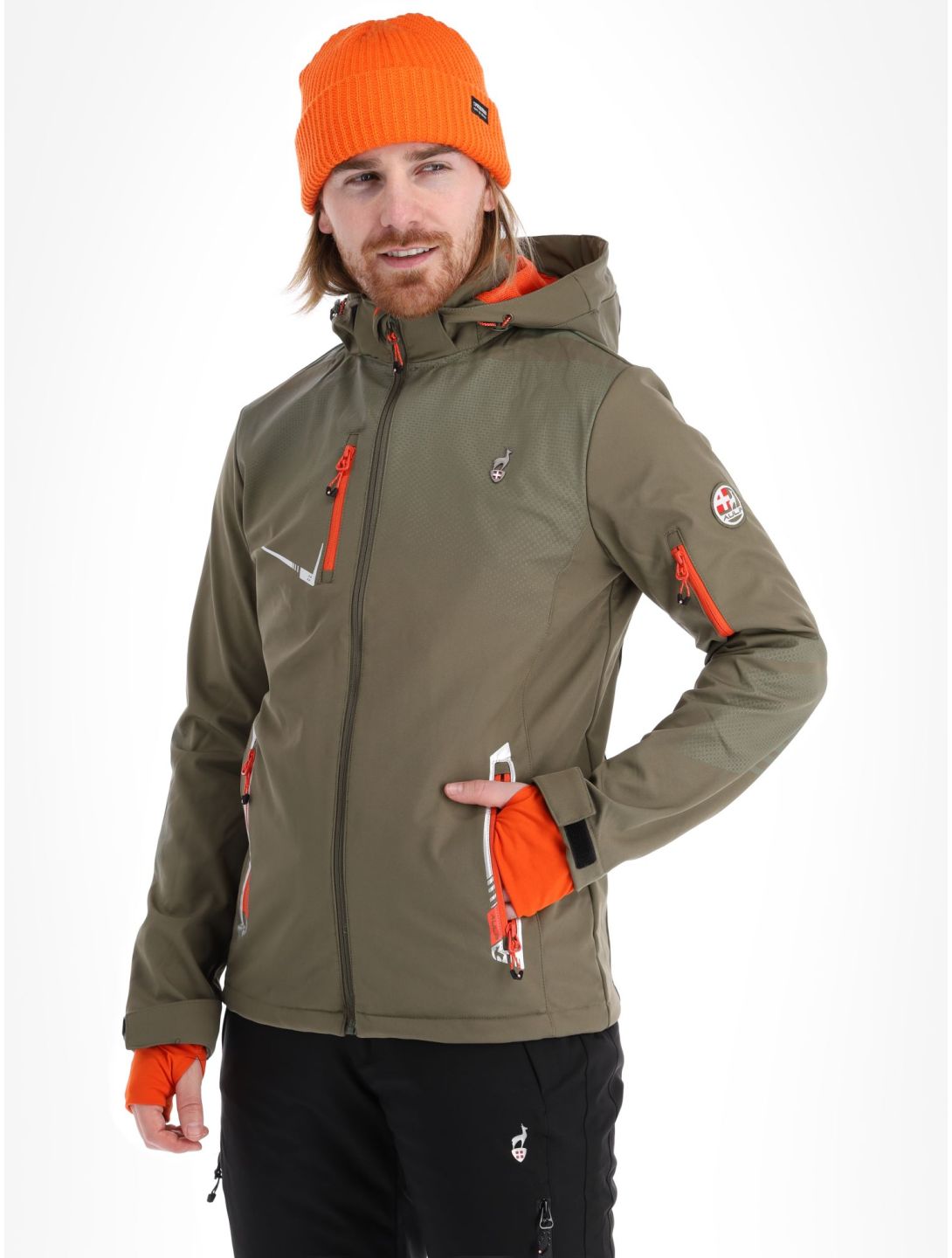 Aulp, Nevim veste de ski softshell hommes Kaki vert 