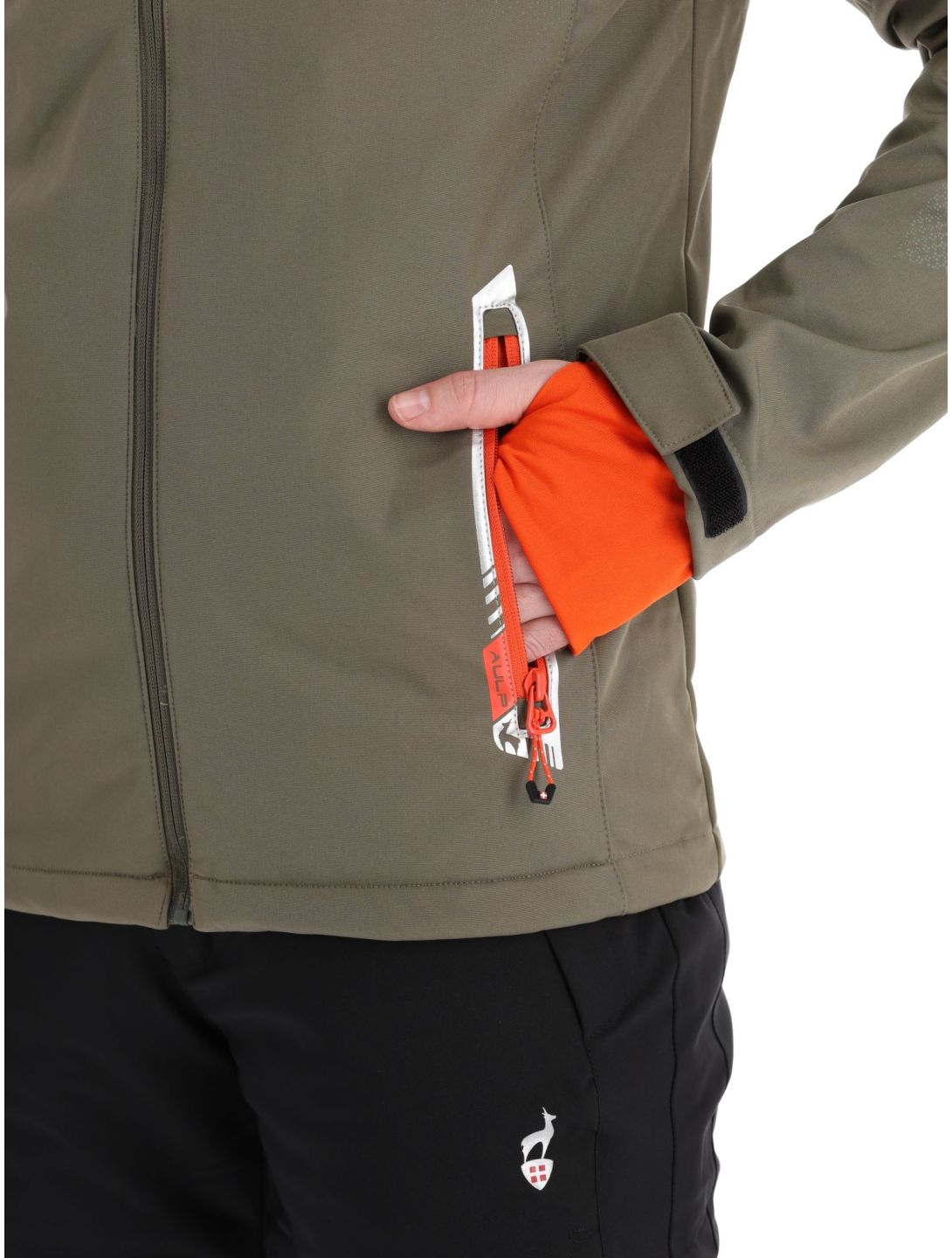 Aulp, Nevim veste de ski softshell hommes Kaki vert 