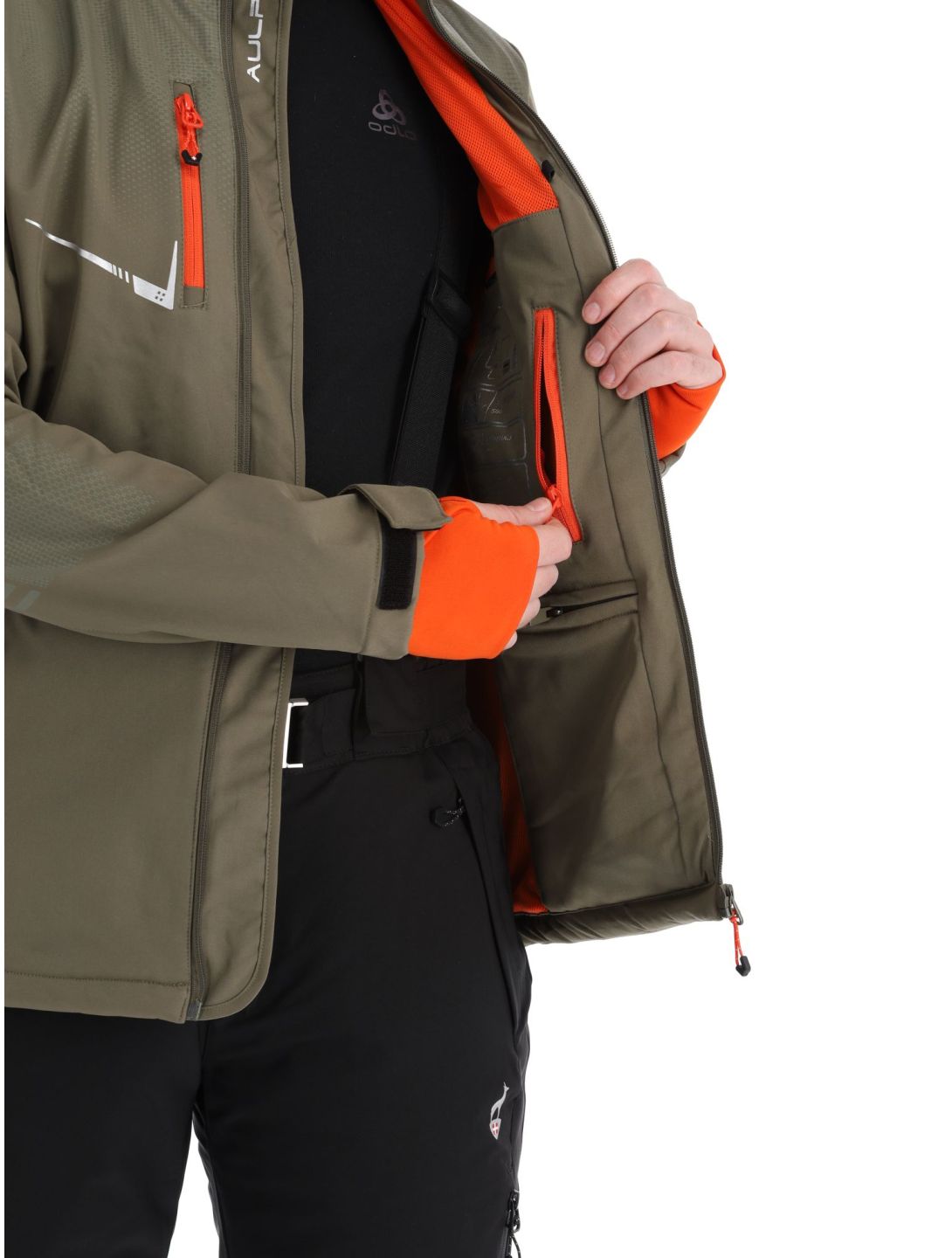 Aulp, Nevim veste de ski softshell hommes Kaki vert 