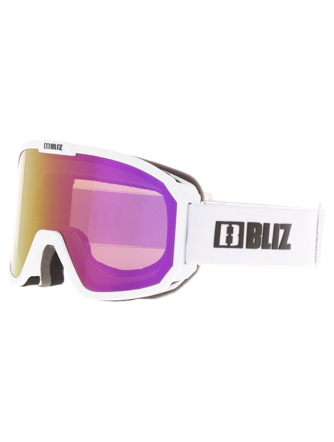 Bliz, Rave lunettes de ski unisexe Matte White - Brown w Pink Multi blanc 