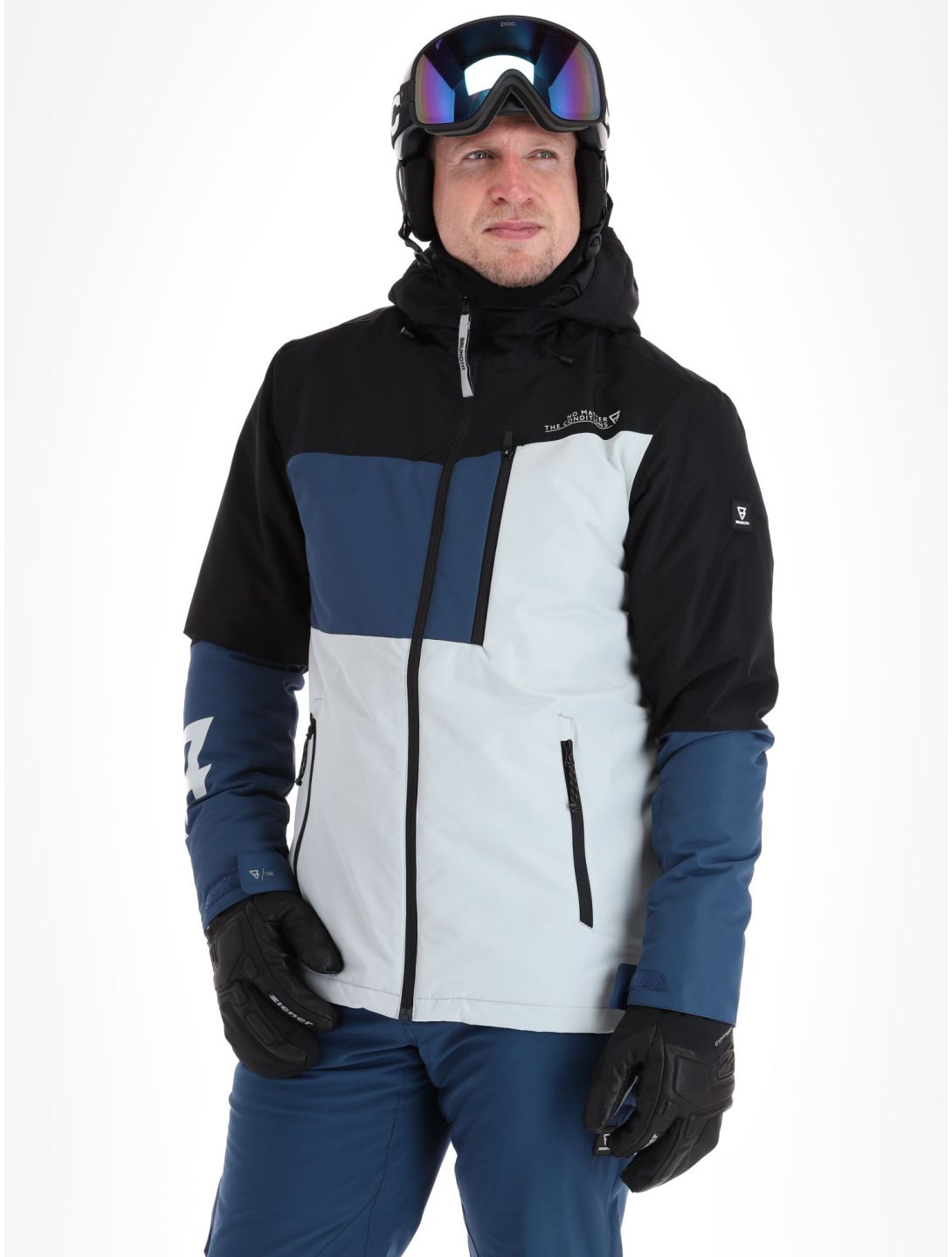 Brunotti, Flynners veste de ski hommes Stone Grey bleu, gris, noir 