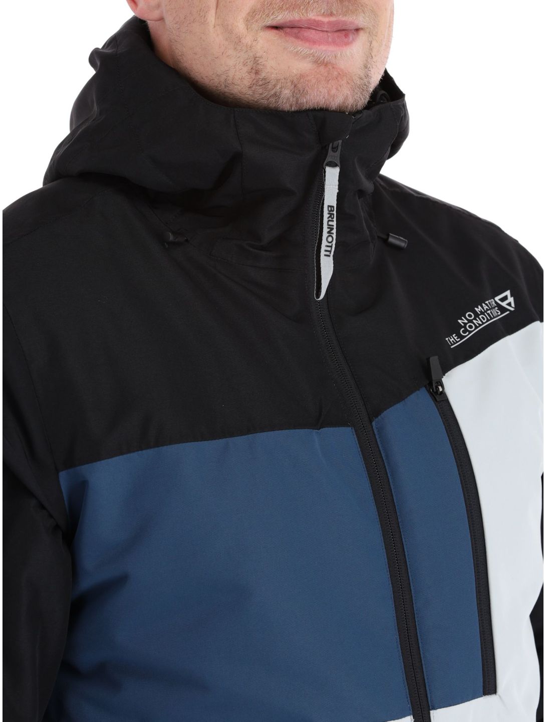 Brunotti, Flynners veste de ski hommes Stone Grey bleu, gris, noir 