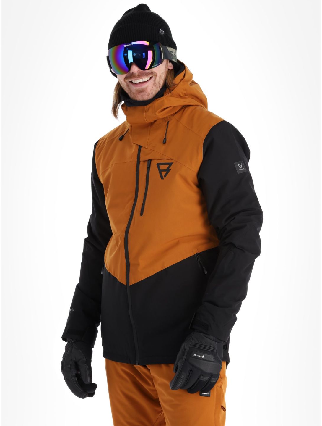 Brunotti, Kense veste de ski hommes Tabacco brun, noir 