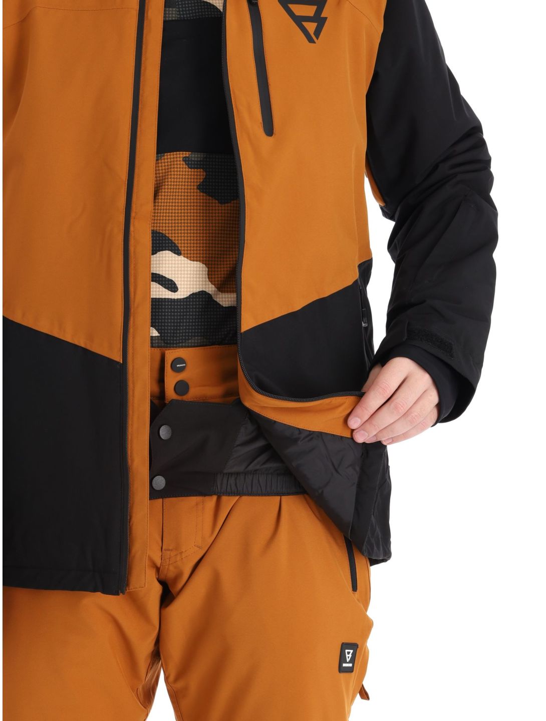 Brunotti, Kense veste de ski hommes Tabacco brun, noir 