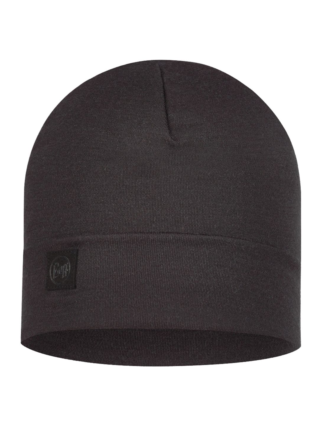 Buff, Merino Heavyweight Beanie bonnet unisexe Solid Black noir 