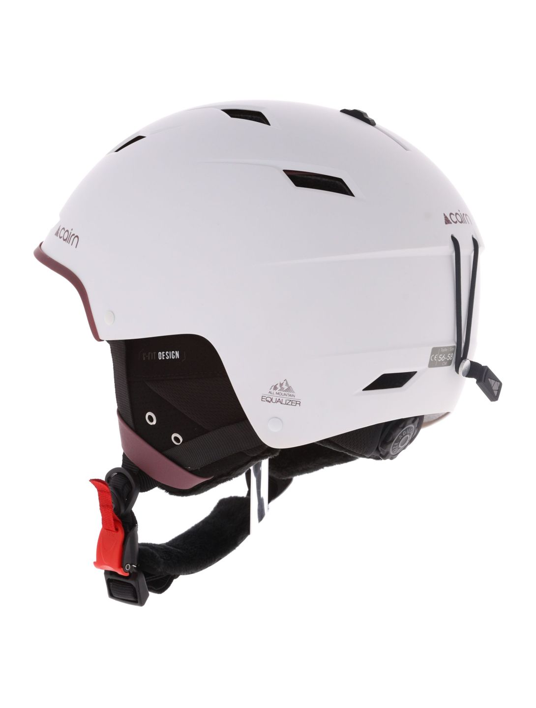 Cairn, Equalizer casque de ski unisexe Mat White Dahlia blanc, violet 